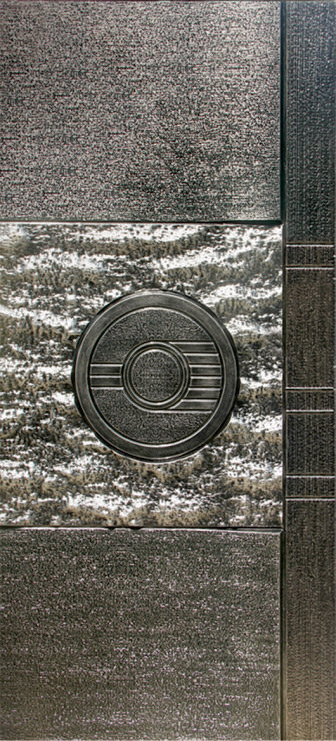 门业图片-精品紫洋别墅子母门ZY-ZL海上明月 铸铝8805 吉祥来喜 铸铝 仿反凸图片